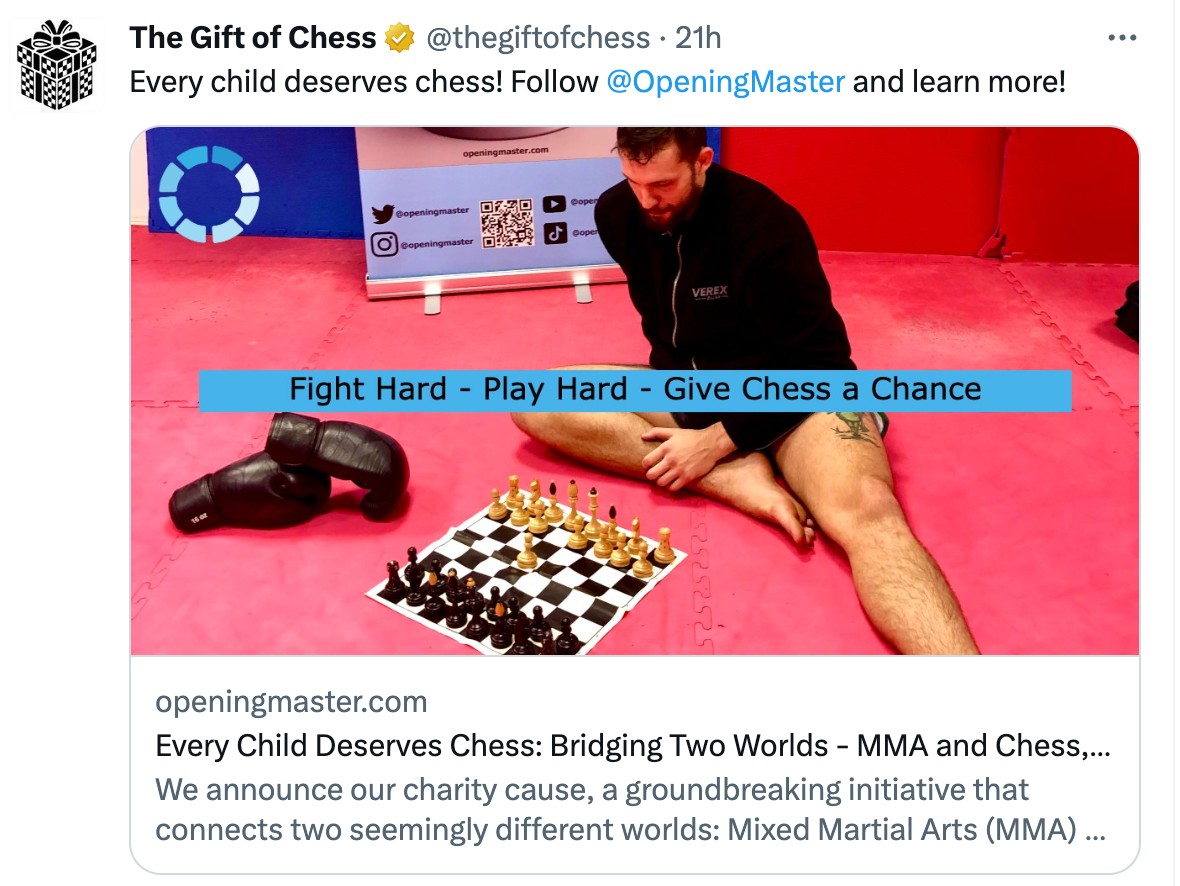 Gift of chess OpeningMaster Tweet