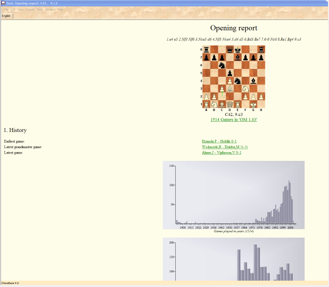 ChessBase opening tree statistics